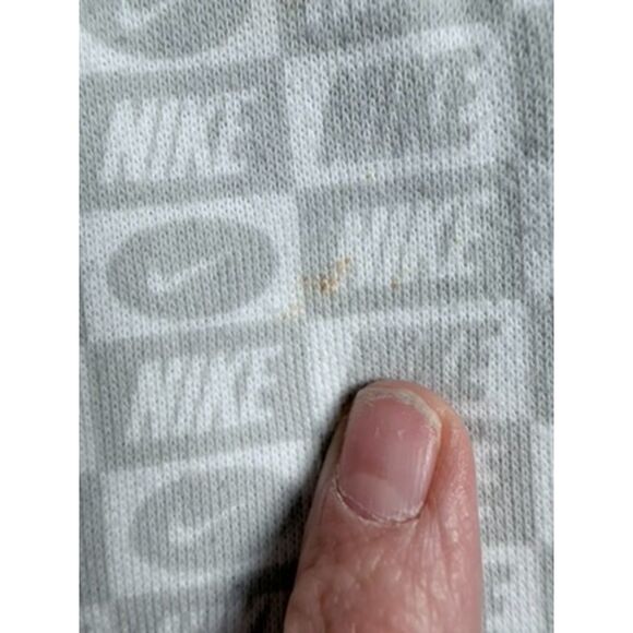 Men NIKE All Over Print White Gray Hoodie Sweatshirt Medium Hooded - Picture 5 of 6